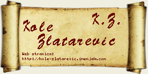 Kole Zlatarević vizit kartica